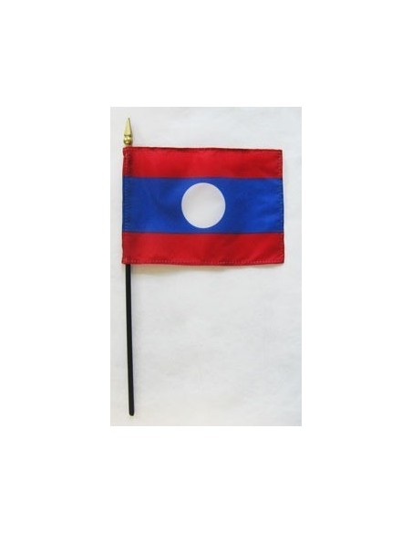 Laos 4" x 6" Mounted Flags