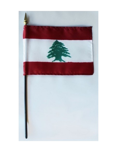 Lebanon 4" x 6" Mounted Flags