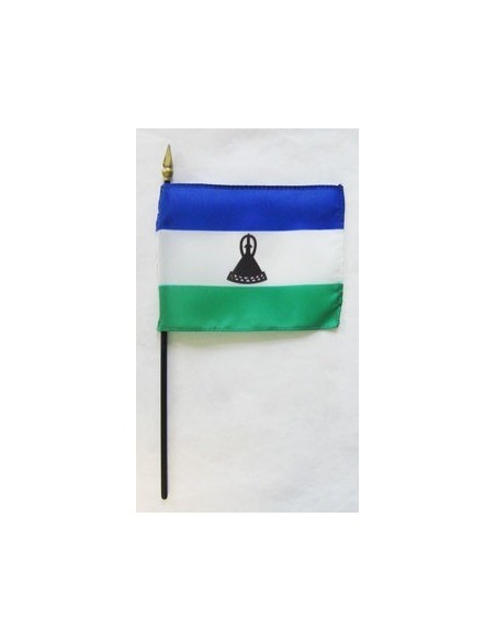 Lesotho 4" x 6" Mounted Flags