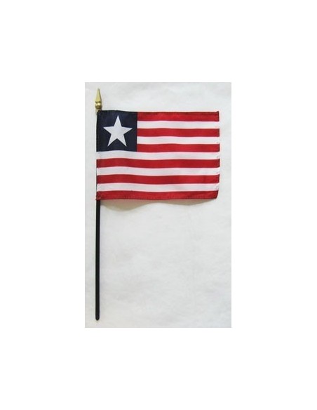 Liberia 4" x 6" Mounted Flags