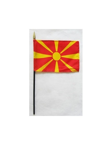 Macedonia 4" x 6" Mounted Flags