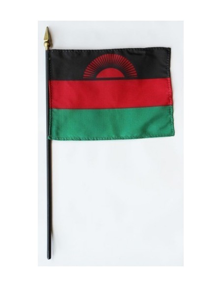 Malawi 4" x 6" Mounted Flags