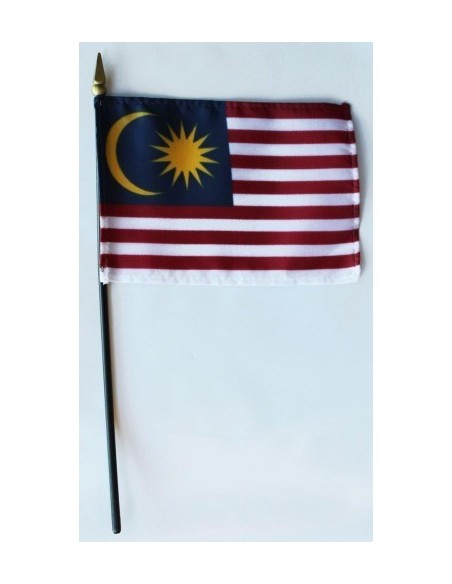 Malaysia 4" x 6" Mounted Flags