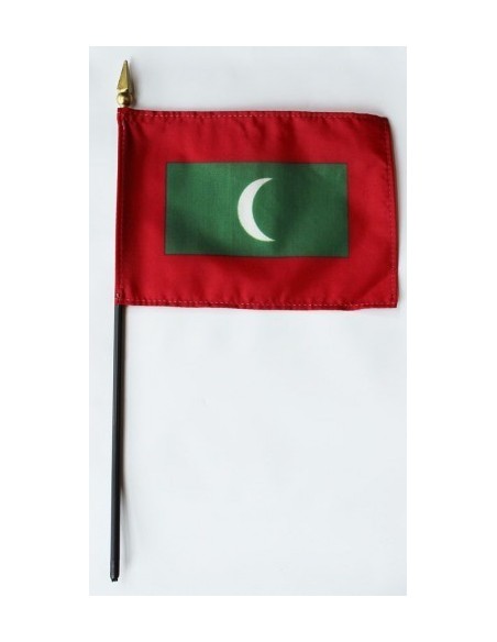 Maldives 4" x 6" Mounted Flags