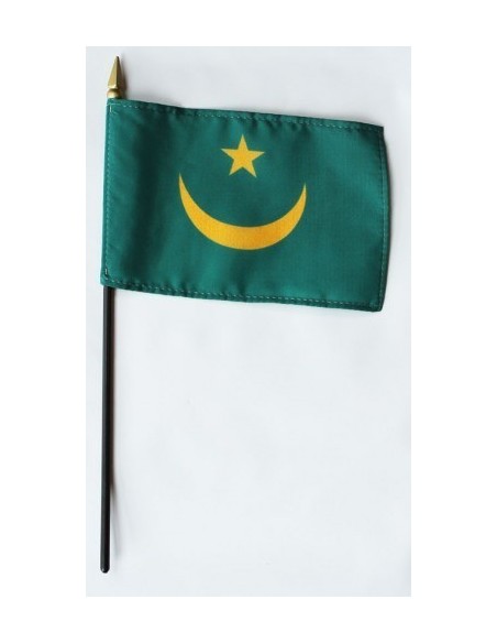 Mauritania 4" x 6" Mounted Flags