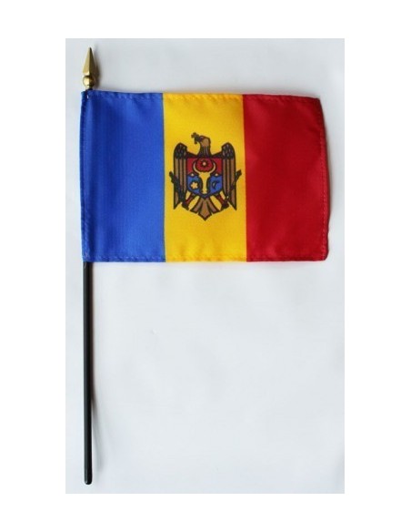 Moldova 4" x 6" Mounted Flags