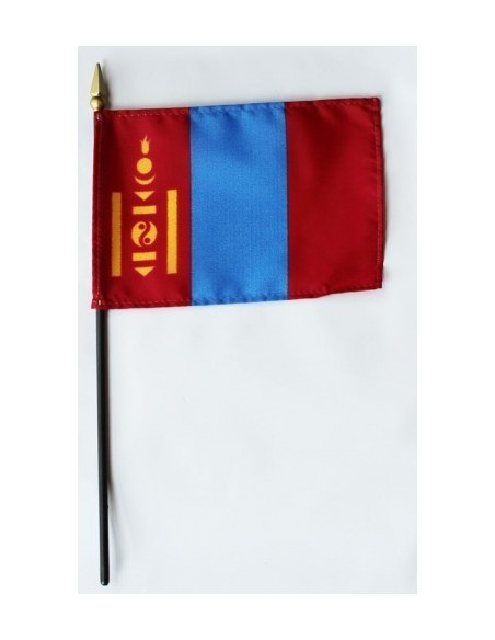 Mongolia 4" x 6" Mounted Flags