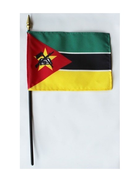 Mozambique 4" x 6" Mounted Flags