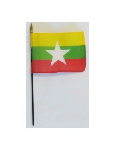 Myanmar Mounted Flags 4" x 6"| Buy Online Now