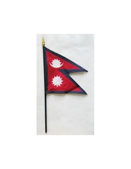 Nepal 4" x 6" Mounted Flags