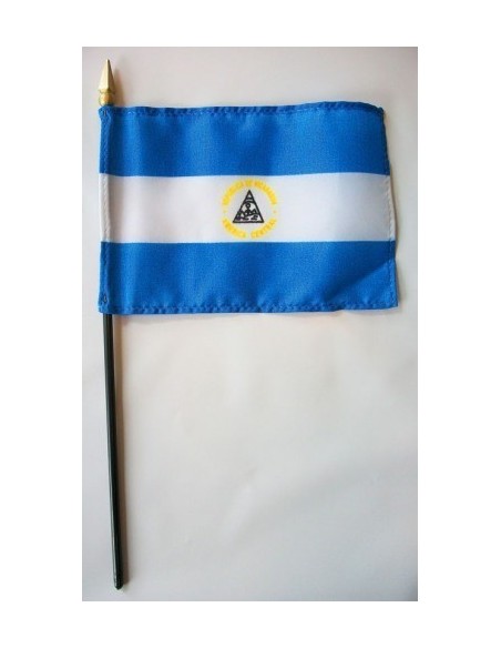 Nicaragua 4" x 6" Mounted Flags