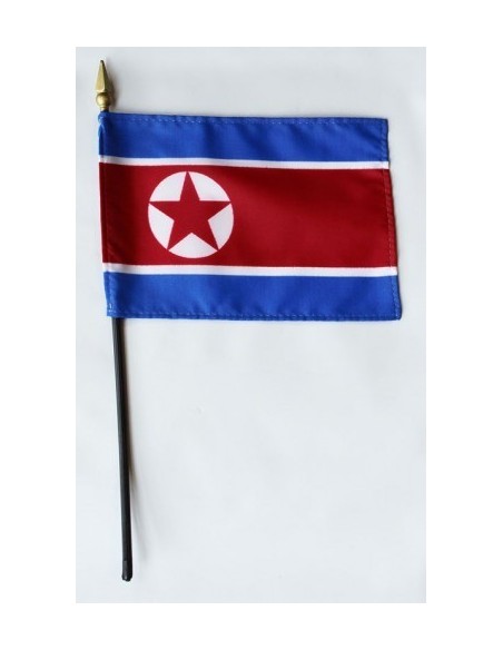 North Korea 4" x 6" Mounted Flags