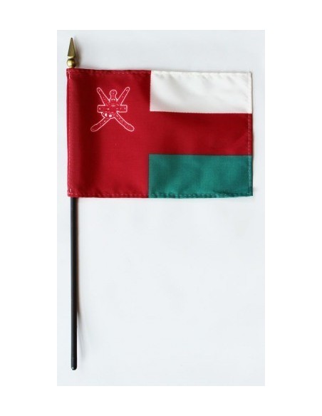 Oman 4" x 6" Mounted Flags