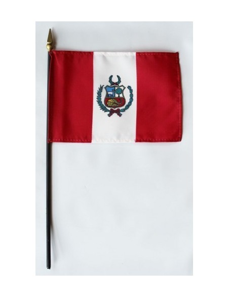 Peru 4" x 6" Mounted Flags