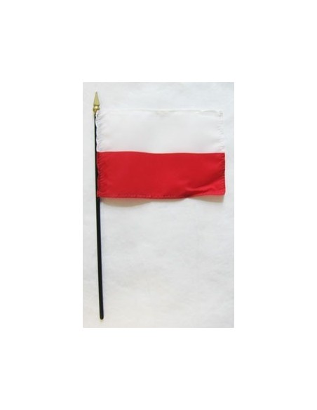 Poland 4" x 6" Mounted Flags