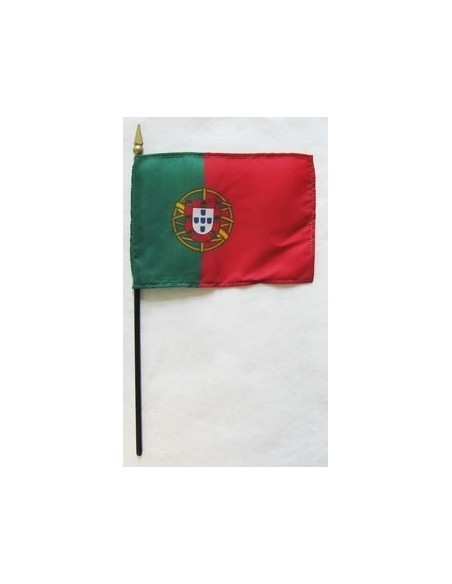 Portugal 4" x 6" Mounted Flags