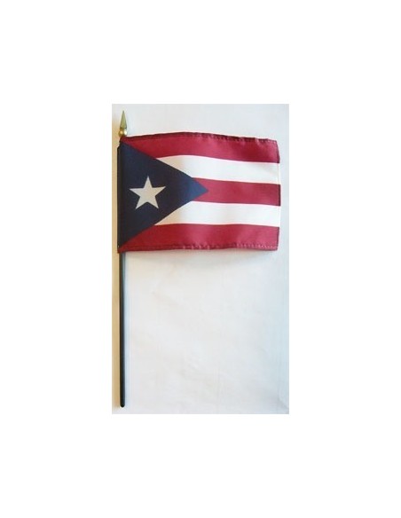 Puerto Rico 4" x 6" Mounted Flags