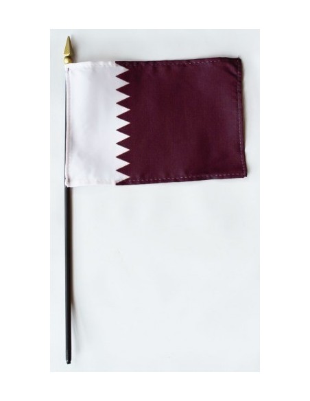 Qatar 4" x 6" Mounted Flags