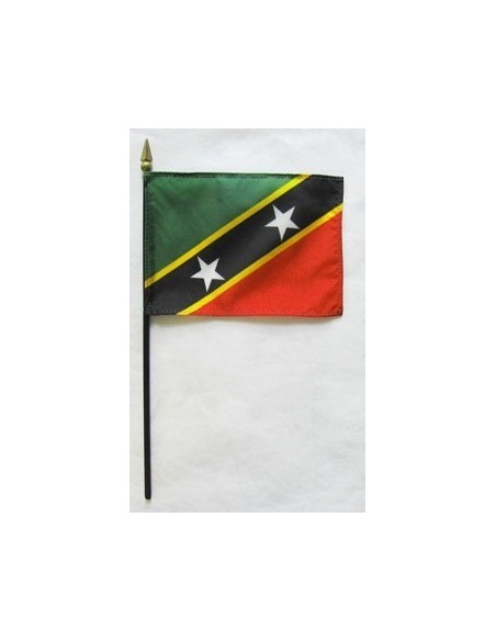 Saint Kitts-Nevis 4" x 6" Mounted Flags