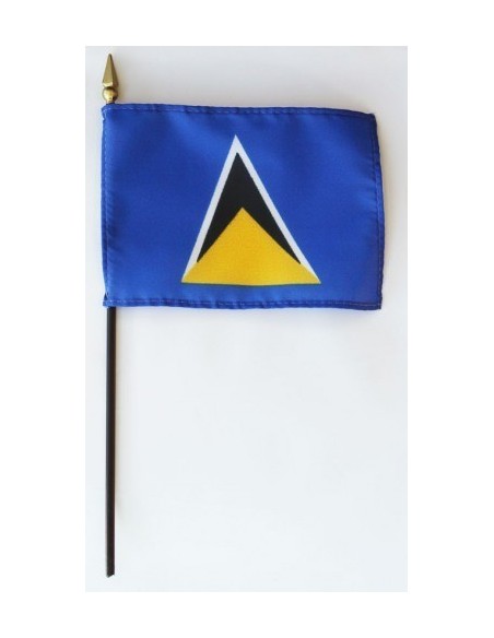 Saint Lucia 4" x 6" Mounted Flags