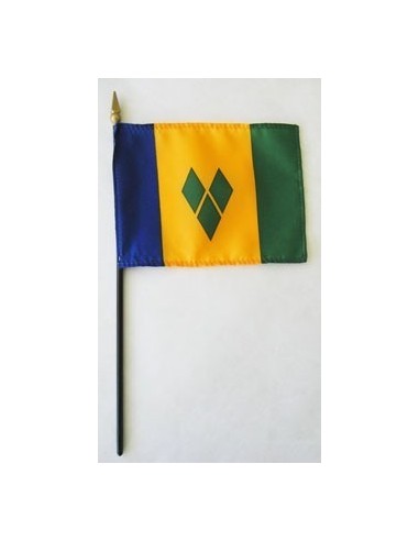 Saint Vincent & Grenadines Mounted Flags 4" x 6"| Buy Online Now