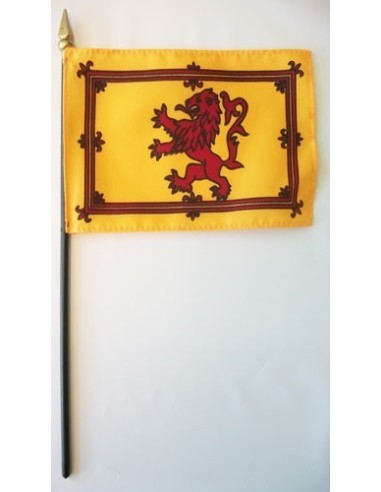 Scottish Rampant Lion Mounted Flags 4" x 6"| Buy Online Now