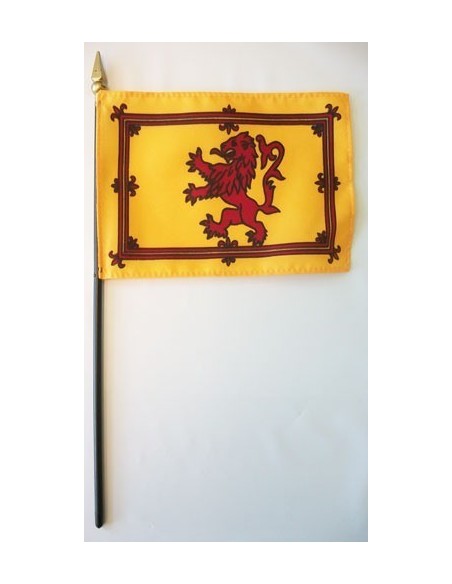 Scottish Rampant Lion 4" x 6" Mounted Flags