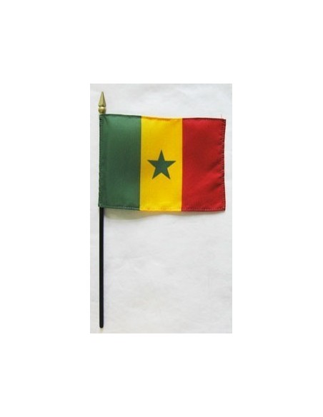 Senegal 4" x 6" Mounted Flags