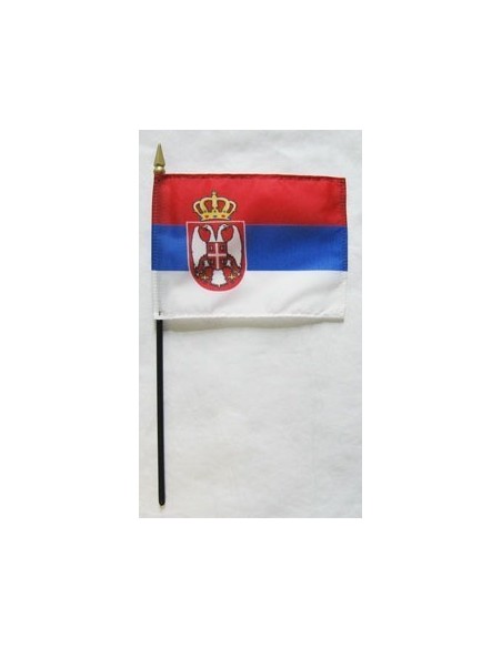 Serbia 4" x 6" Mounted Flags