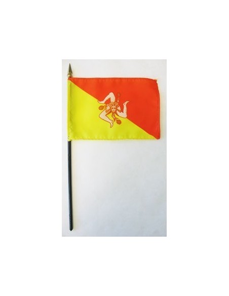 Sicily 4" x 6" Mounted Flags