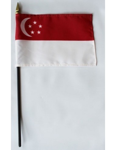 Singapore Mounted Flags 4" x 6"| Buy Online Now