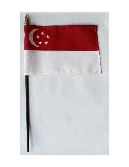 Singapore 4" x 6" Mounted Flags