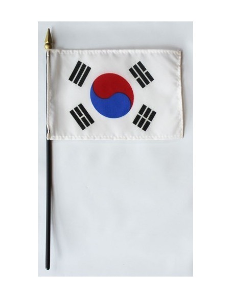 South Korea 4" x 6" Mounted Flags