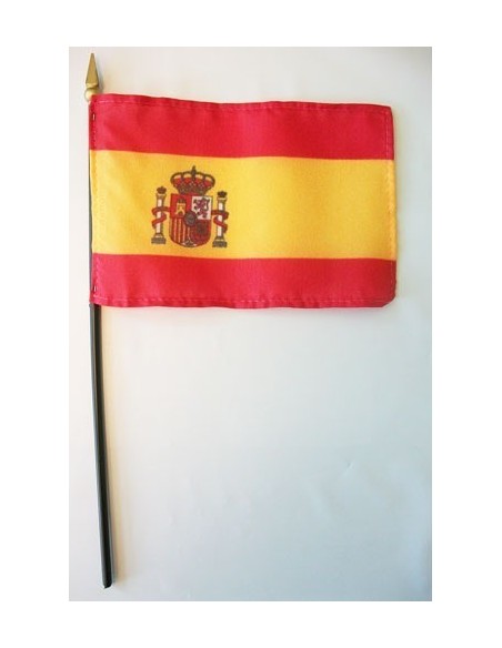 Spain 4" x 6" Mounted Flags