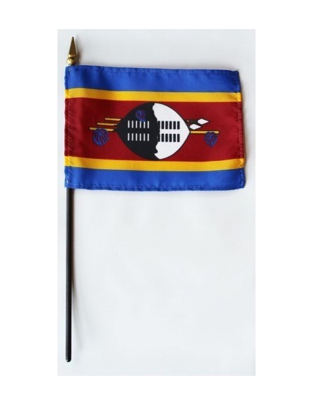 Swaziland 4" x 6" Mounted Flags