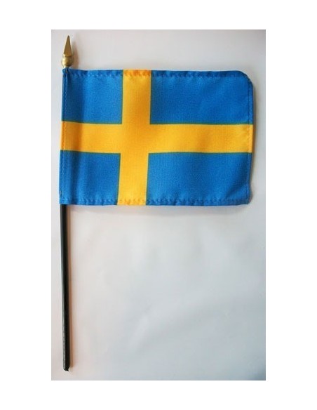 Sweden 4" x 6" Mounted Flags