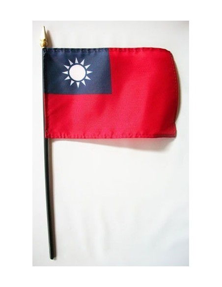 Taiwan 4" x 6" Mounted Flags