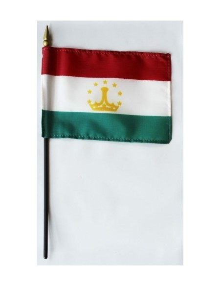 Tajikistan 4" x 6" Mounted Flags