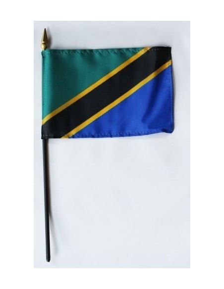 Tanzania 4" x 6" Mounted Flags