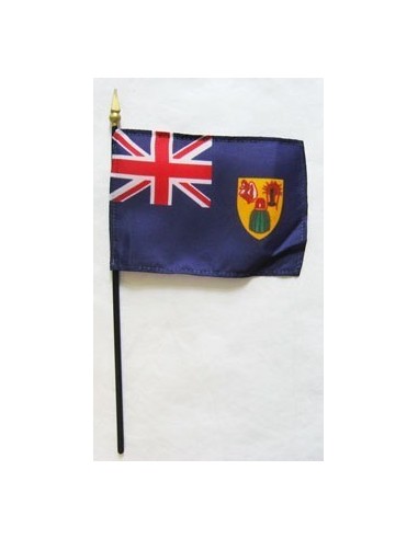 Turks-Caicos Mounted Flags 4" x 6"| Buy Online Now