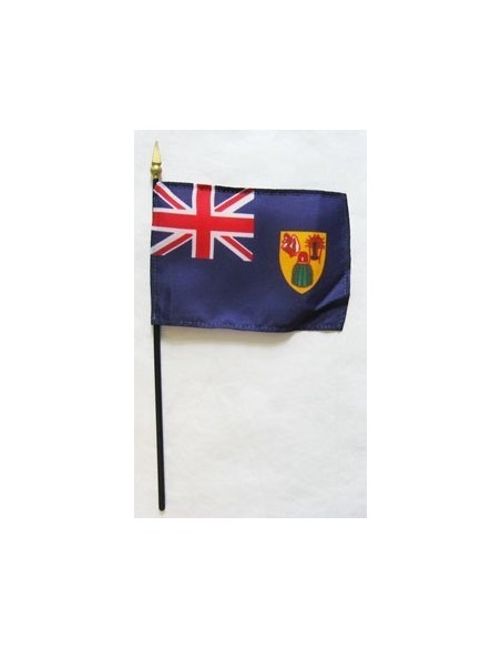 Turks-Caicos 4" x 6" Mounted Flags