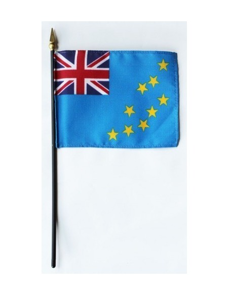 Tuvalu 4" x 6" Mounted Flags