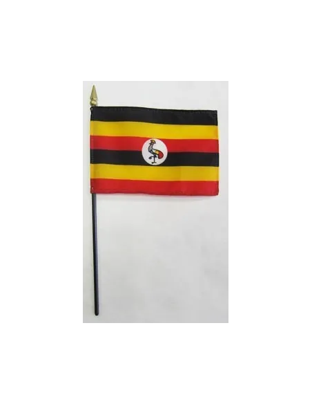 Uganda 4" x 6" Mounted Flags