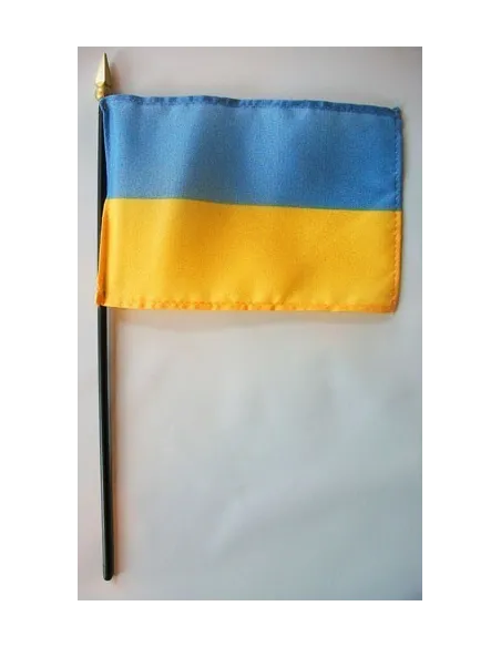 Ukraine 4" x 6" Mounted Flags