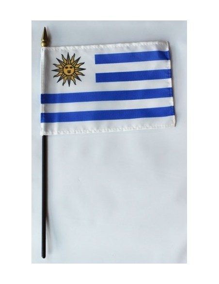 Uruguay 4" x 6" Mounted Flags