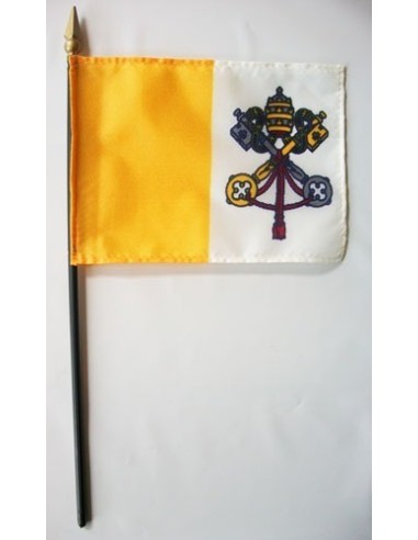 Vatican (Papal) Mounted Flags 4" x 6"| Buy Online Now