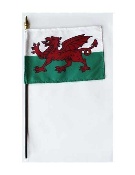 Wales 4" x 6" Mounted Flags