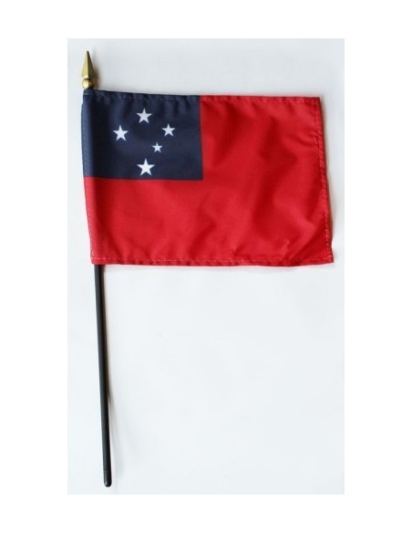 Western Samoa 4" x 6" Mounted Flags