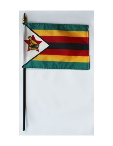 Zimbabwe 4" x 6" Mounted Flags