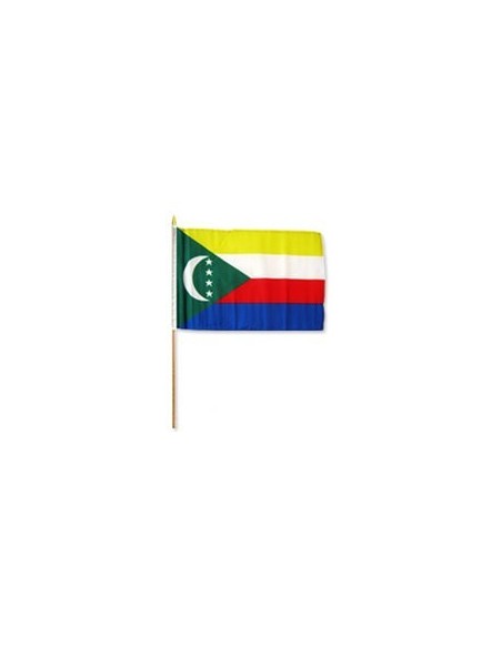 Comoros 12" x 18" Mounted Flag